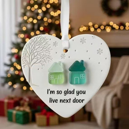 Buy 4, Get 3 Free🎁 【Heartfelt Christmas Gifts】-Snowflake Shaped Sea Glass Friendship Ornament
