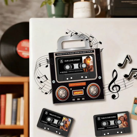 Music Mix Tape Fridge Magnet NFC Cassette-Shaped
