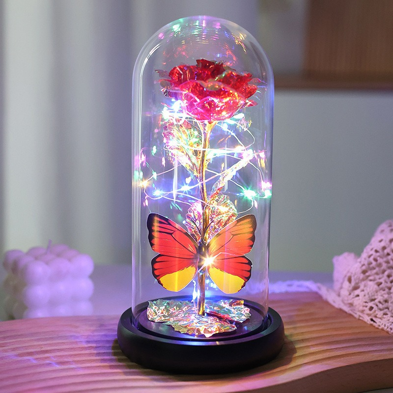 🔥2025 Most Popular Gift🔥Eternal Flower - Light Up Galaxy Rose in Glass Dome with Butterfly