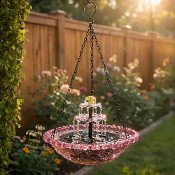 ✨2026 Spring special offer 50% off-🐦Solar Cascade Hanging Bird Bath Fountain