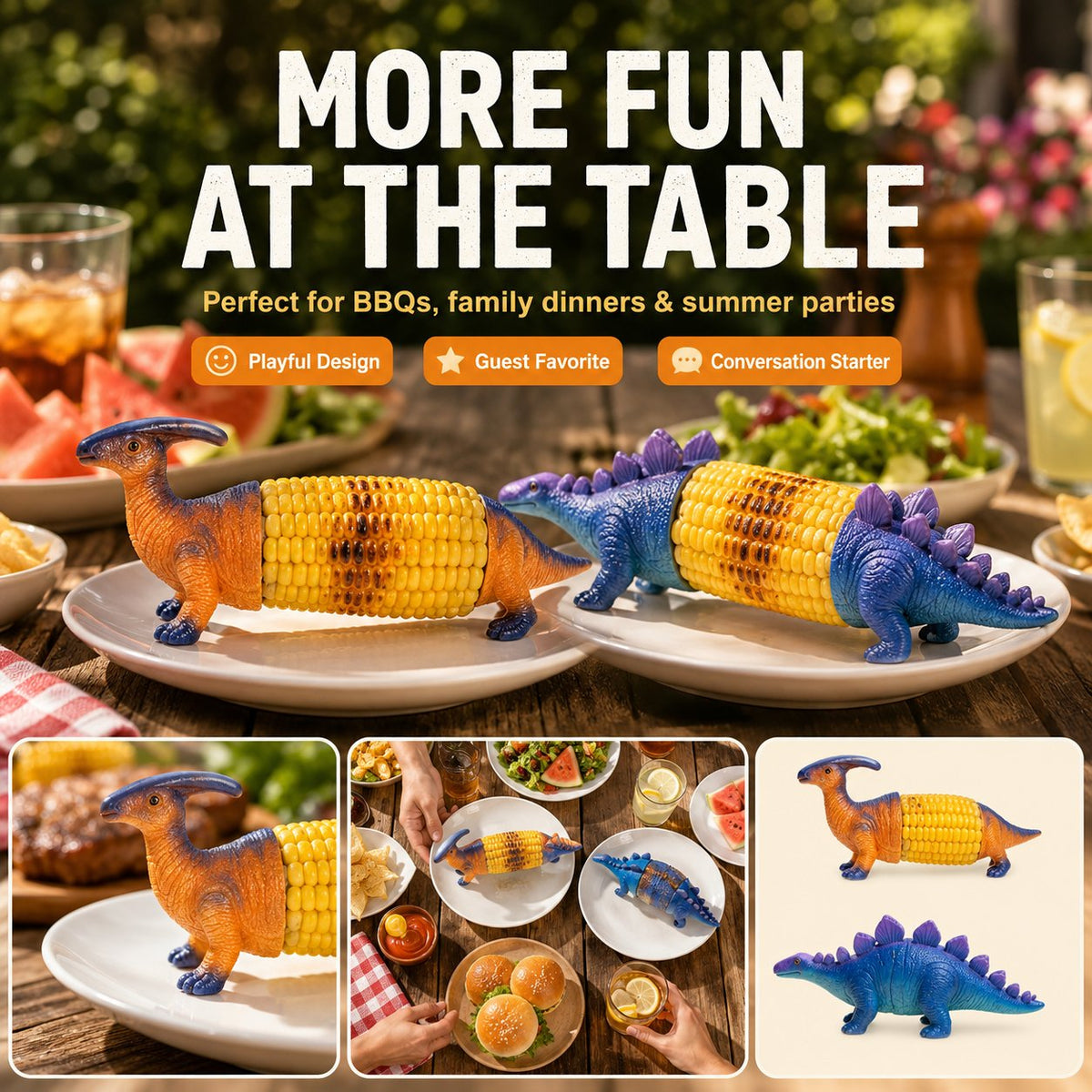 🔥Last Day Promotion🦖 Dino Bite Corn Holders 🌽Turn Ordinary Corn Into The Most Fun Thing On The Table🧒