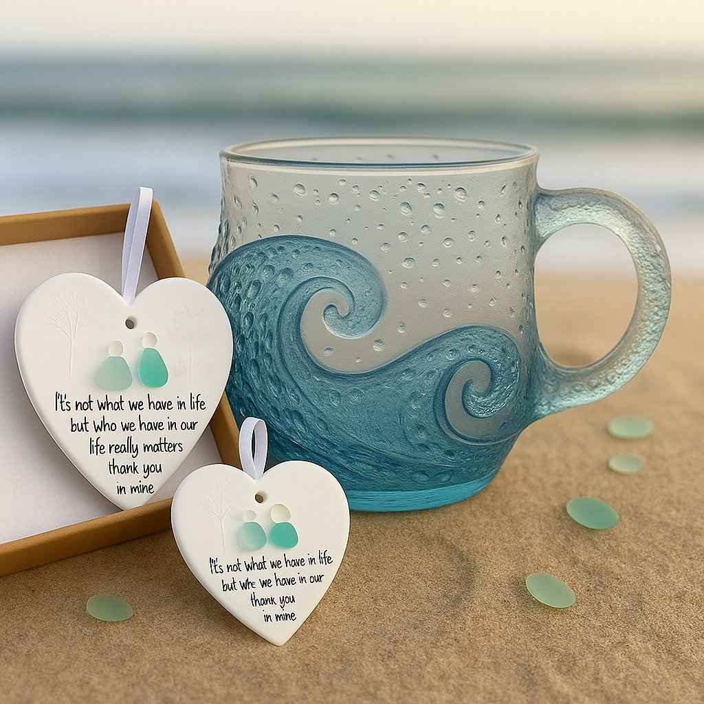 🎄Unique gift🔥100% handmade sea glass wave cup🎁Enjoy buy one get one free