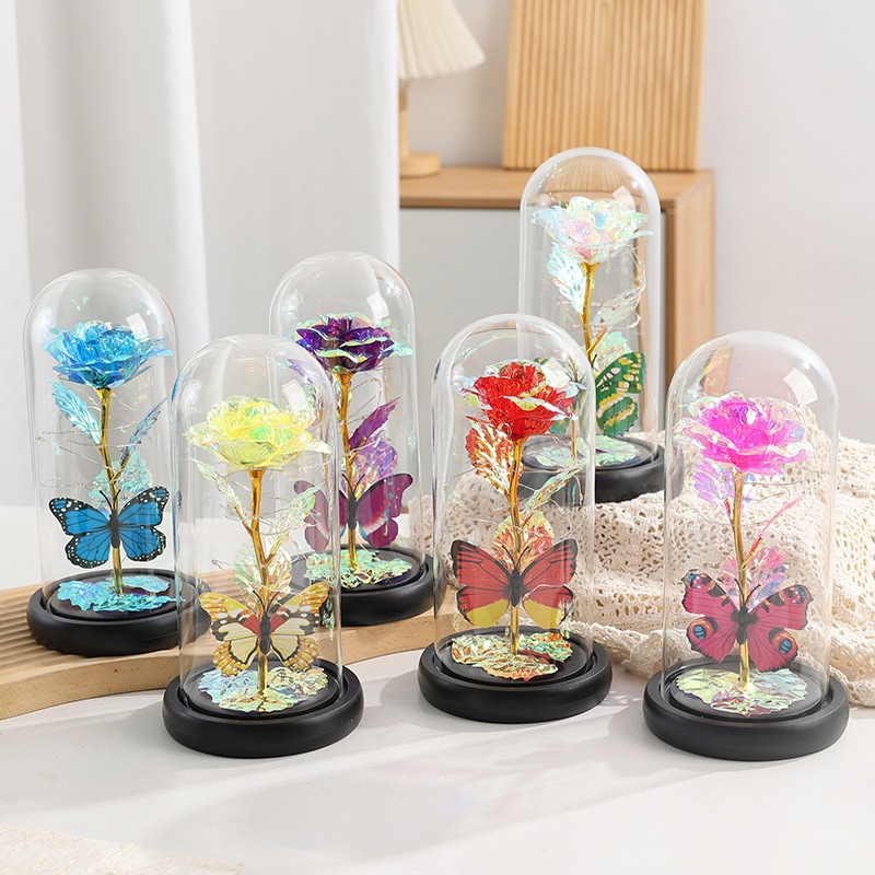 🔥2025 Most Popular Gift🔥Eternal Flower - Light Up Galaxy Rose in Glass Dome with Butterfly