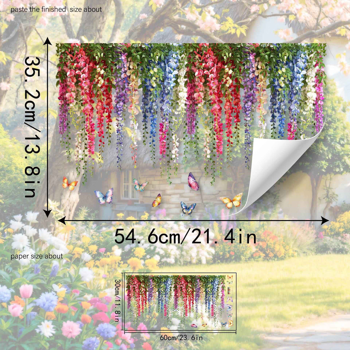 💐Colorful Floral Bouquet Window Sticker🖼️(Cut to size freely)