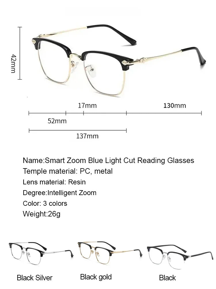👓Best Selling 50% Off🔥Automatic zoom anti-blue light presbyopia glasses
