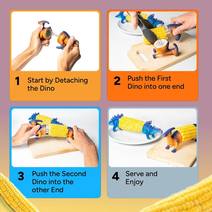 🔥Last Day Promotion🦖 Dino Bite Corn Holders 🌽Turn Ordinary Corn Into The Most Fun Thing On The Table🧒