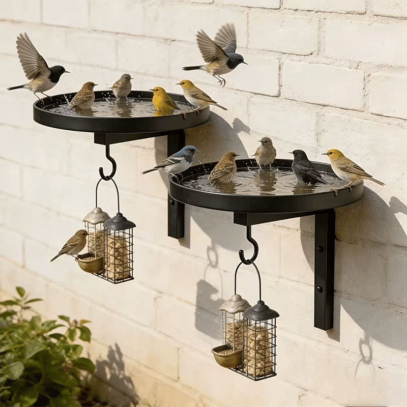 🔥Last Day 49% OFF !!! Wall-Mounted Metal Bird Bath a?? Antique Bronze Finish
