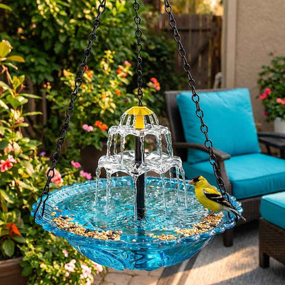 ✨2026 Spring special offer 50% off-🐦Solar Cascade Hanging Bird Bath Fountain