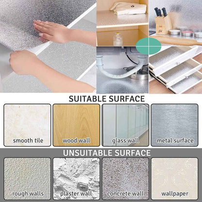 Silver Kitchen Backsplash Wallpaper Stickers