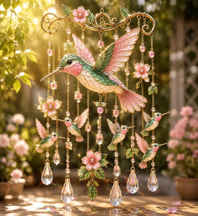 🎐Graceful Hummingbird Wind Chime, Bring Beauty, Peace To Your Garden🐦🎐