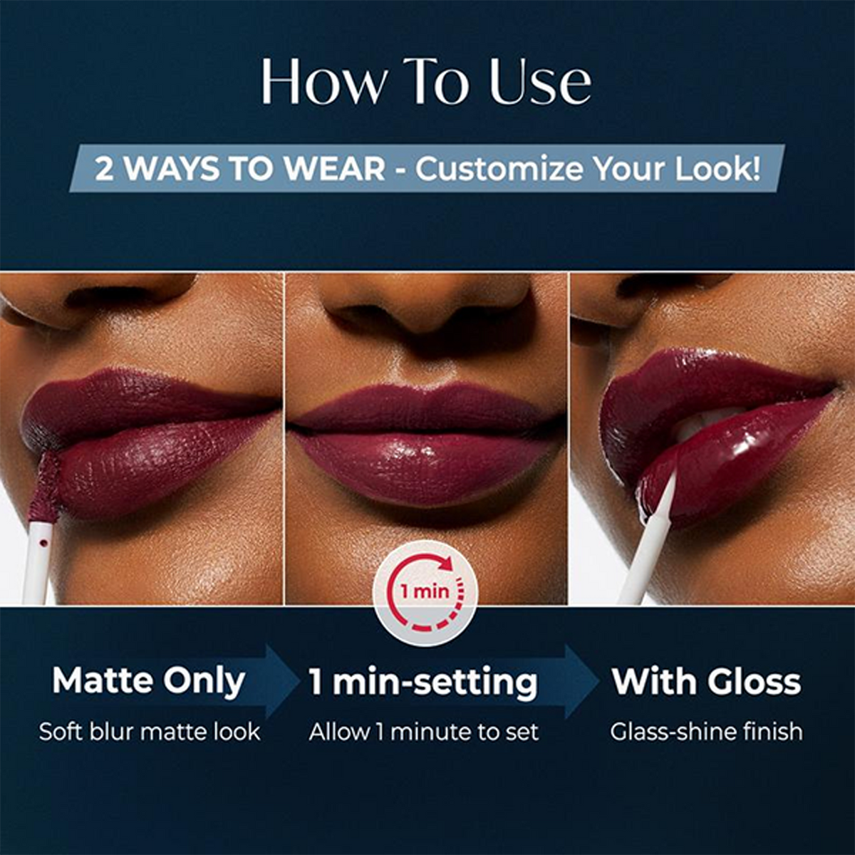 Perfect Twin Lip — Dual-Ended Liquid Lipstick with Velvet Matte Color and Glossy Shine