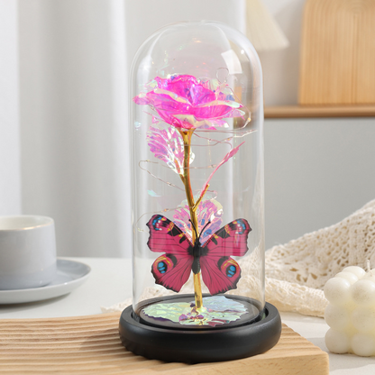 🔥2025 Most Popular Gift🔥Eternal Flower - Light Up Galaxy Rose in Glass Dome with Butterfly