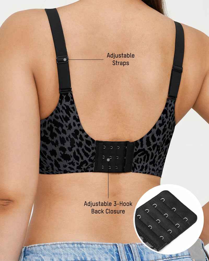 Wireless Leopard V-Neck Contour Bra