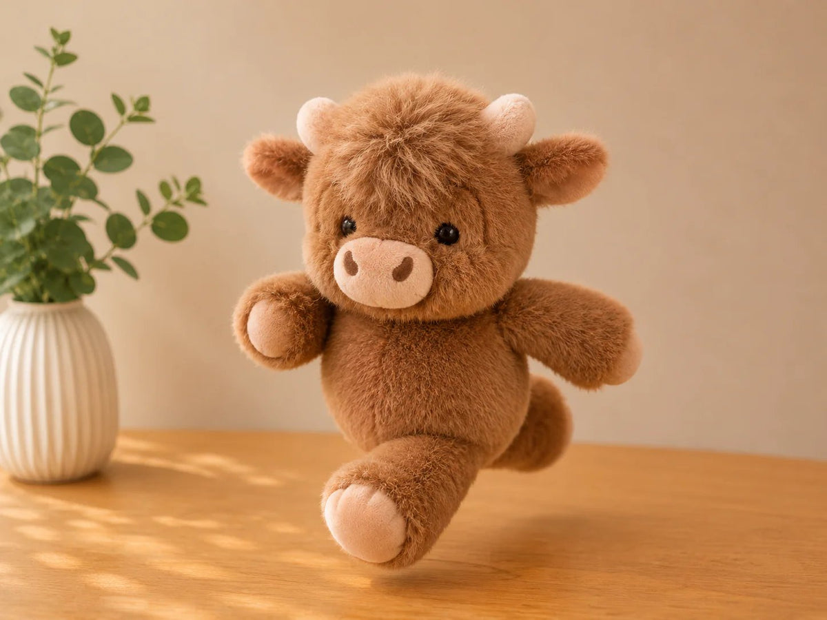 Fluffy Farm Cow Plush