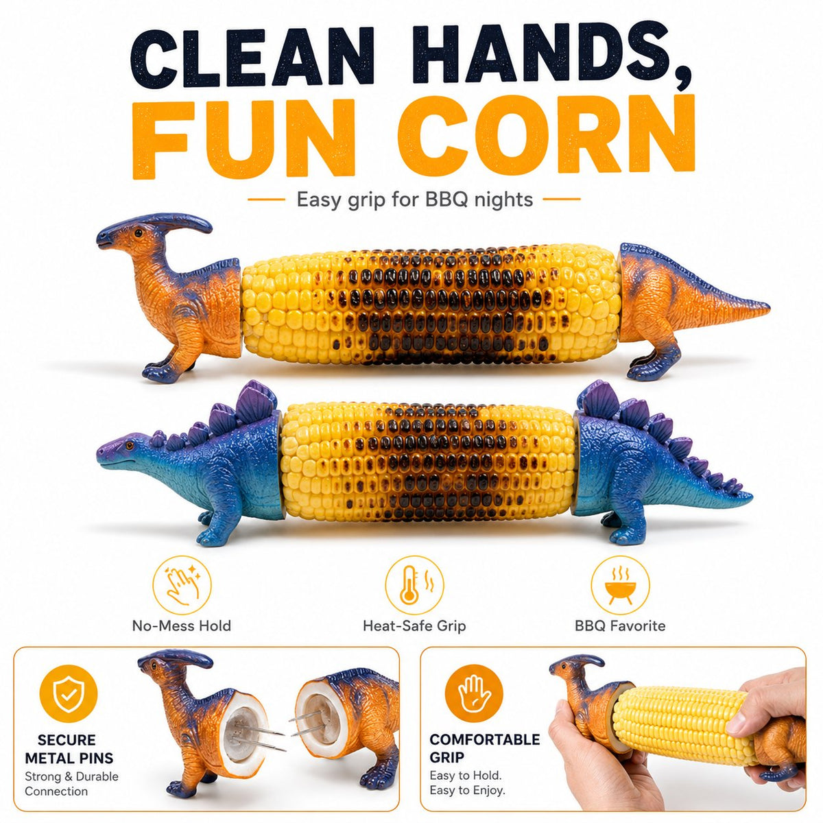 🔥Last Day Promotion🦖 Dino Bite Corn Holders 🌽Turn Ordinary Corn Into The Most Fun Thing On The Table🧒