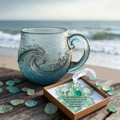 🎄Unique gift🔥100% handmade sea glass wave cup🎁Enjoy buy one get one free