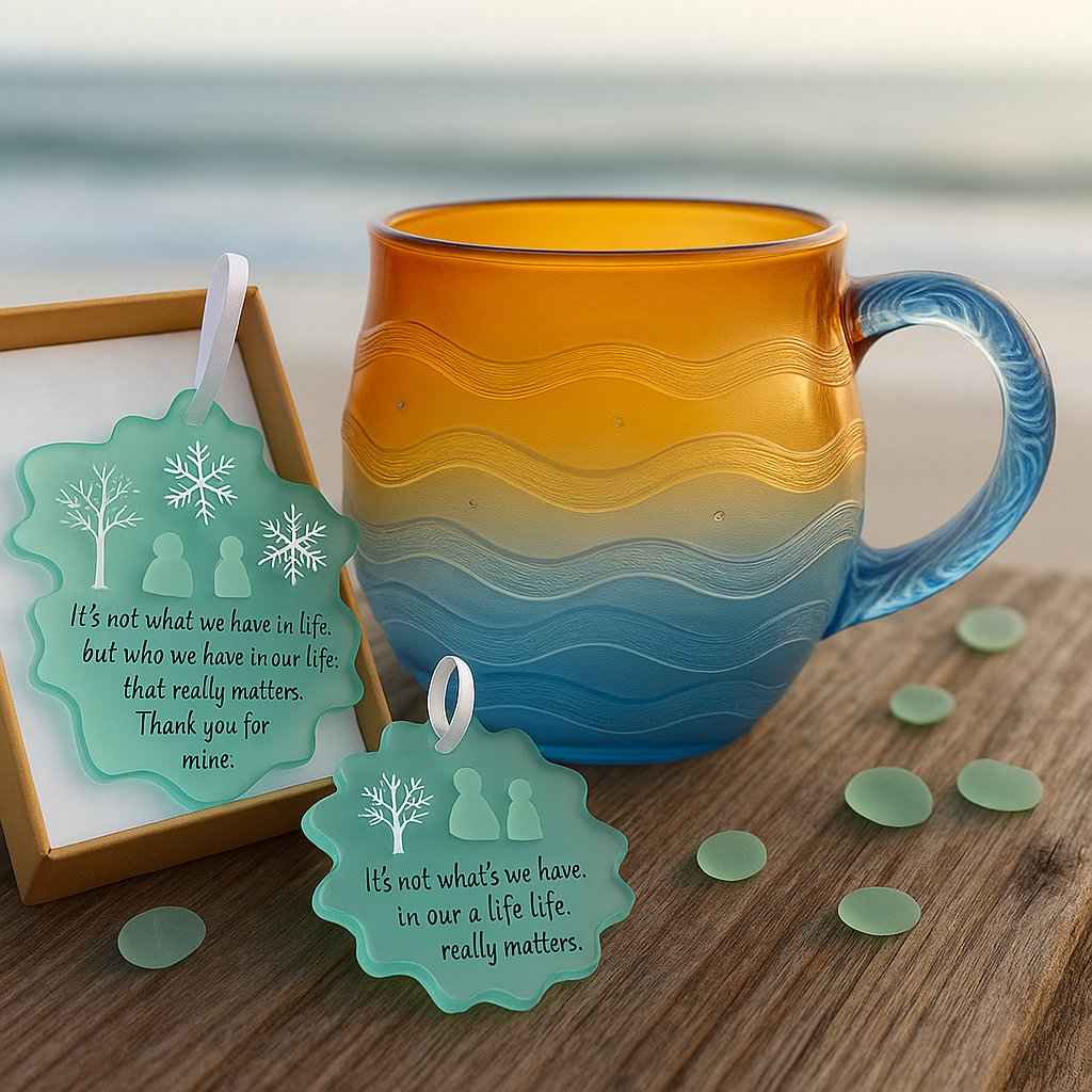 🎄Unique gift🔥100% handmade sea glass wave cup🎁Enjoy buy one get one free
