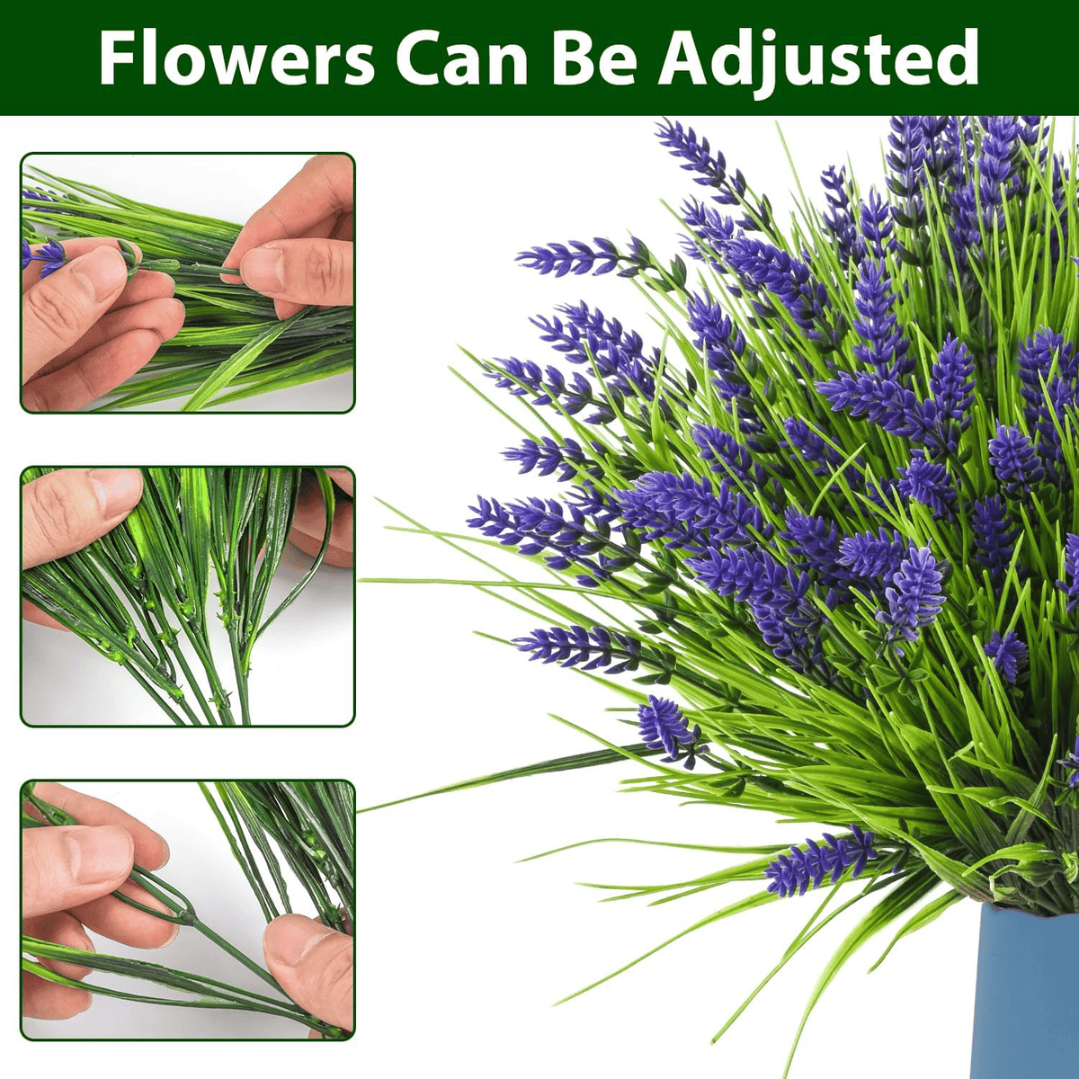 🪻Flash Sale-50% Off🔥Lavender Artificial Flowers,UV Resistant Outdoor Fake Plants(1 Bundle length 13.8inches)