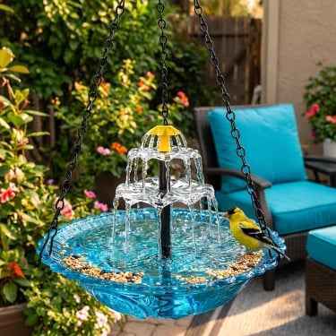✨2026 Spring special offer 50% off-🐦Solar Cascade Hanging Bird Bath Fountain