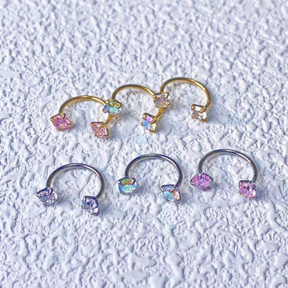 Internally Threaded Gems Nose Ring