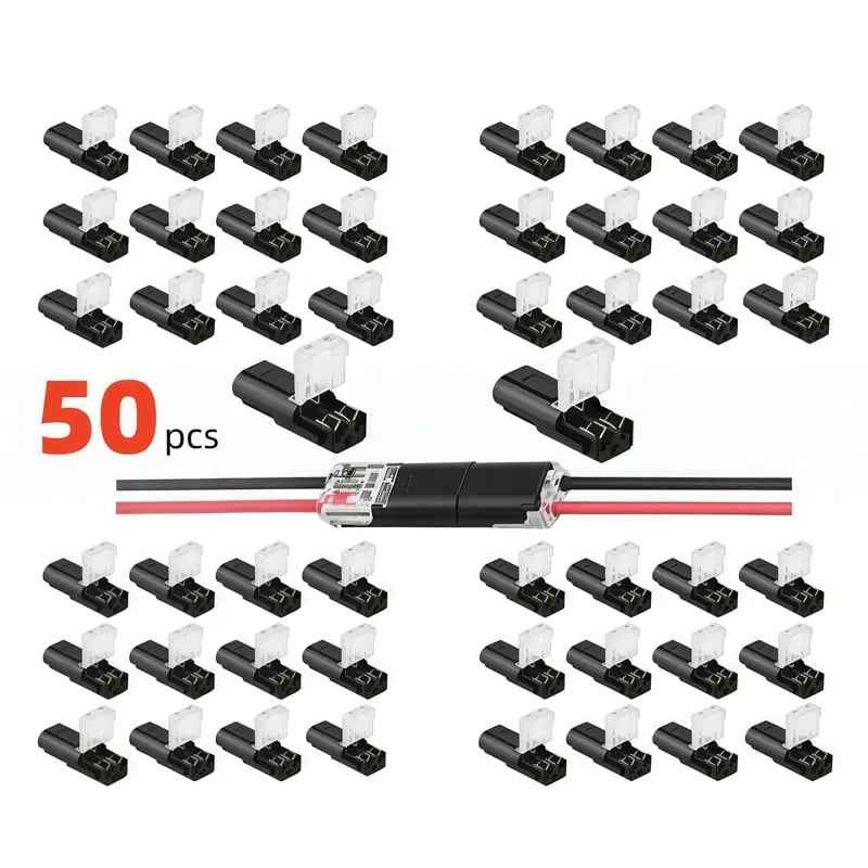 Double-Wire Plug-in Connector Led Light Strip Connectors 2 Pin