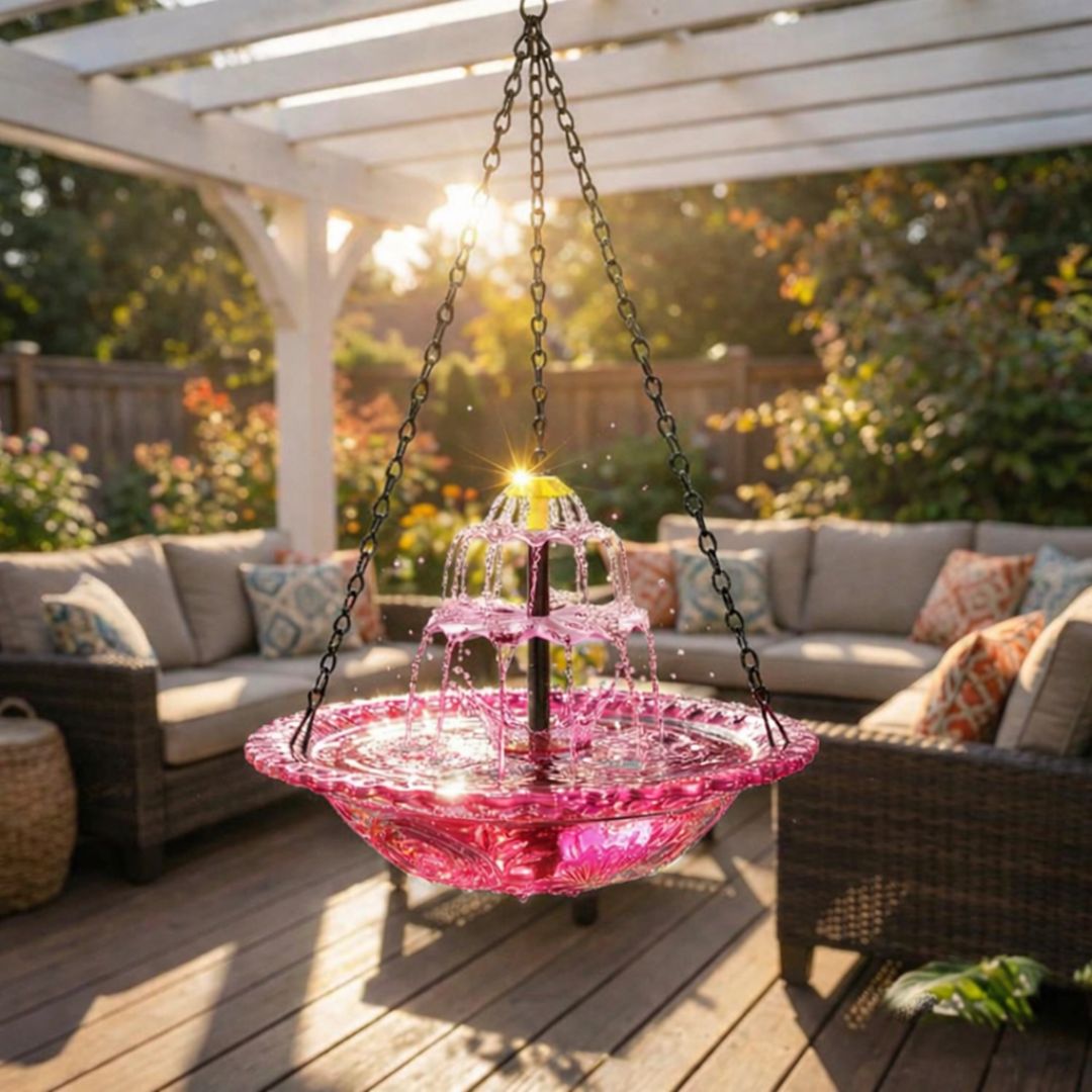 ✨ 2026 Spring limited offer 50% off 🐦 Solar Hanging Cascade Garden Bird Bath Fountain