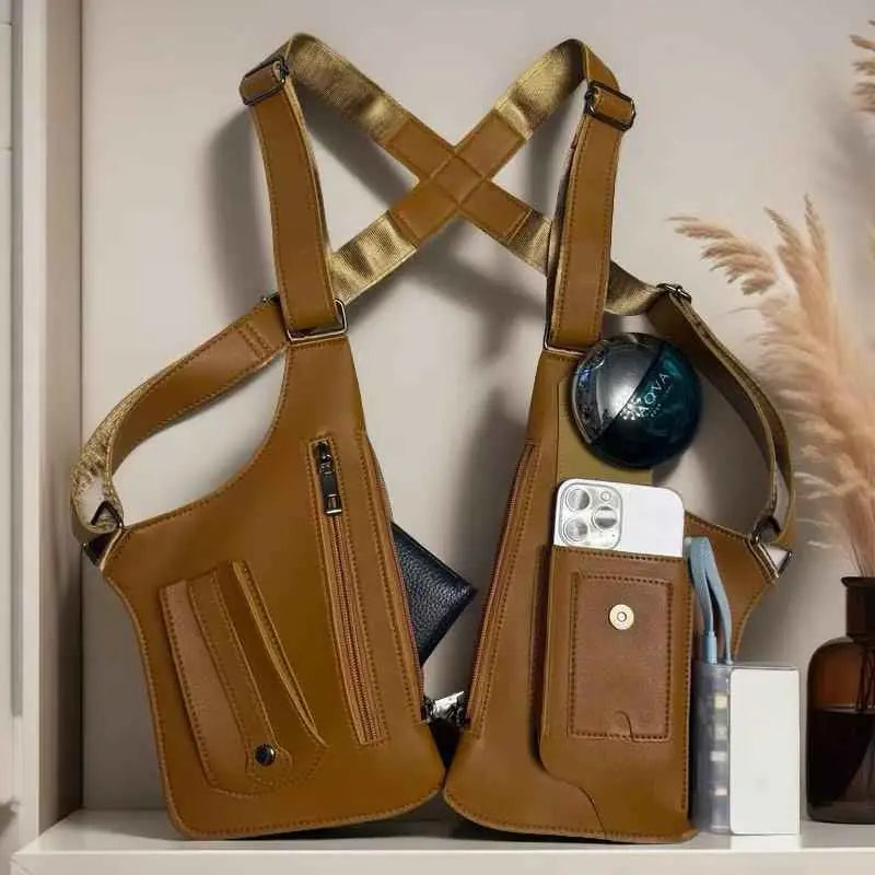 🔥Last Day 48% OFF-Premium Leather Adjustable Underarm Shoulder Bag for Men
