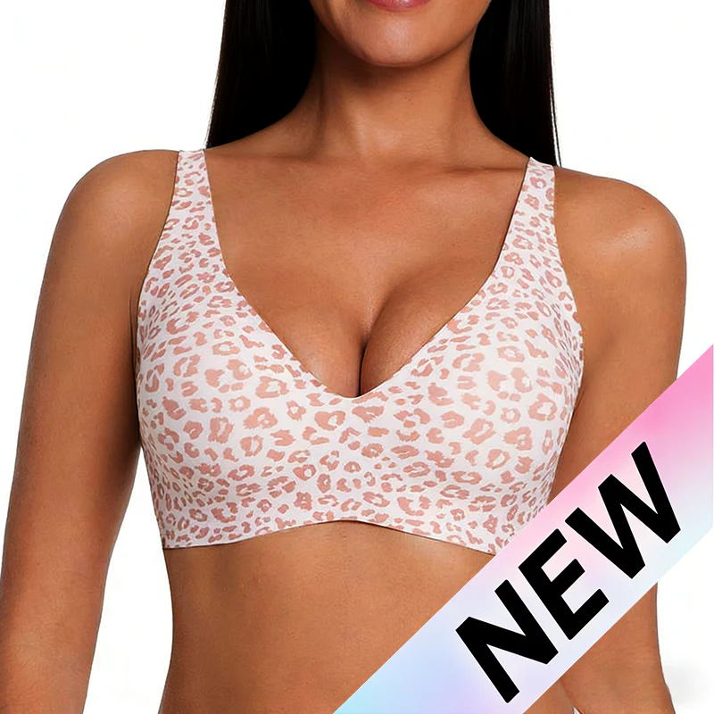 Wireless Leopard V-Neck Contour Bra