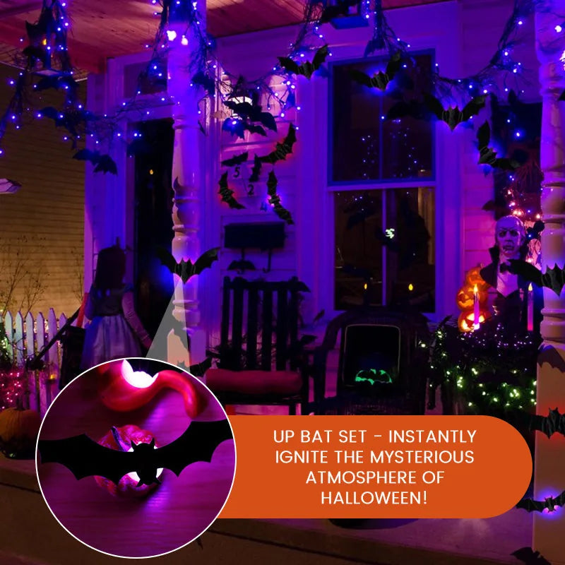 🦇 Glowing 3D Flying Bat Lights – Instant Halloween Wall Decor