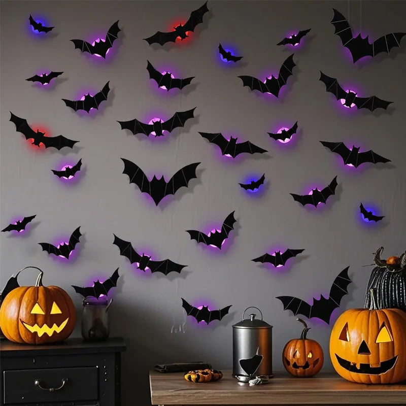 🦇 Glowing 3D Flying Bat Lights – Instant Halloween Wall Decor
